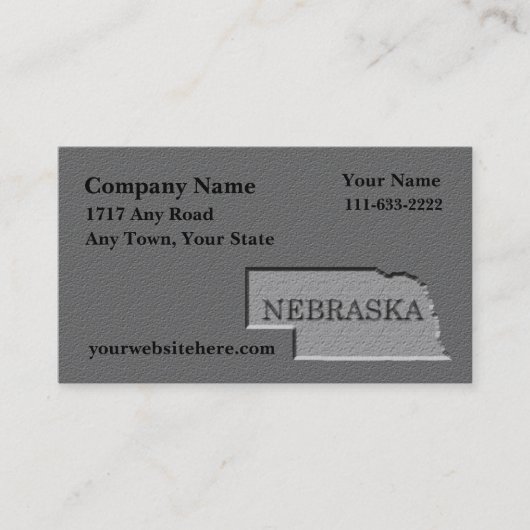 Nebraska State Visitekaartje gebeeldhouwde stenen  (Voorkant)