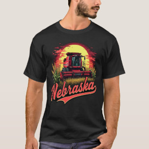Nebraska Sunrise Boerderij Red Combine Corn T-shir T-shirt