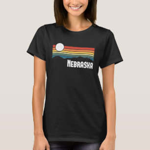 Nebraska Sunset 80s Retro Summer State Verenigde T-shirt