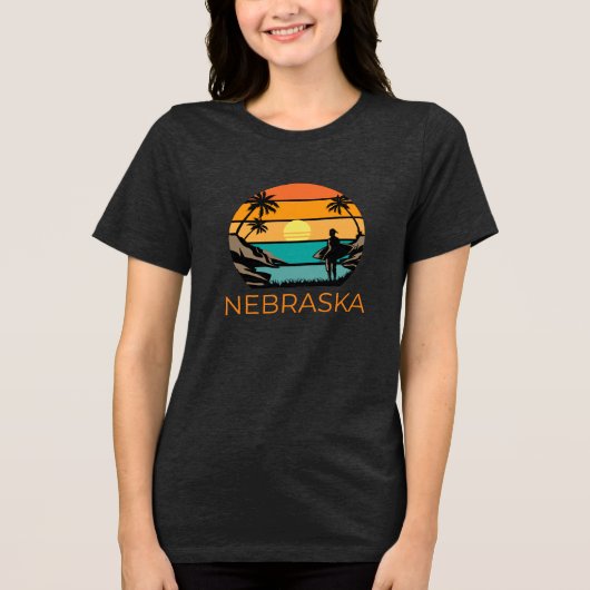 Nebraska: Surfersparadijs Tri-Blend Shirt (Voorkant)