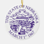Nebraska-teken Keramisch Ornament (Voorkant)
