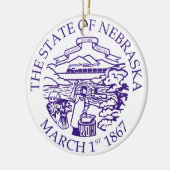 Nebraska-teken Keramisch Ornament (Links)