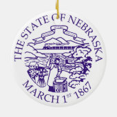 Nebraska-teken Keramisch Ornament (Achterkant)