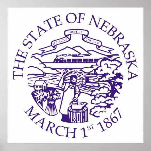 Nebraska-teken Poster (Voorkant)