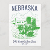 Nebraska The Cornhusker State Est. 1867 Oxen  Briefkaart (Voorkant)
