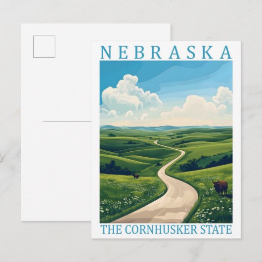 Nebraska the Cornhusker State USA Travel Place Briefkaart (Voorkant / Achterkant)