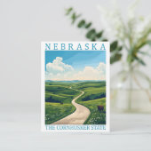 Nebraska the Cornhusker State USA Travel Place Briefkaart (Staand voorkant)