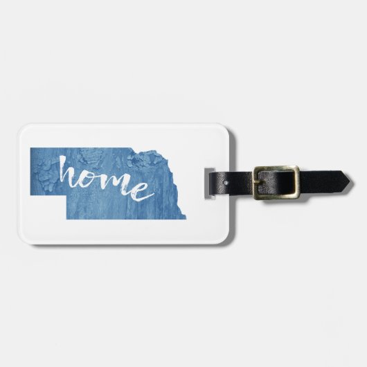 Nebraska Thuis Houtnerf Bagagelabel (Voorkant horizontaal)