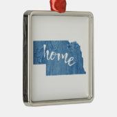 Nebraska Thuis Houtstructuur Metalen Ornament (Rechts)
