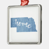 Nebraska Thuis Houtstructuur Metalen Ornament (Links)