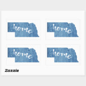 Nebraska Thuis Houtstructuur Rechthoekige Sticker (Vel)