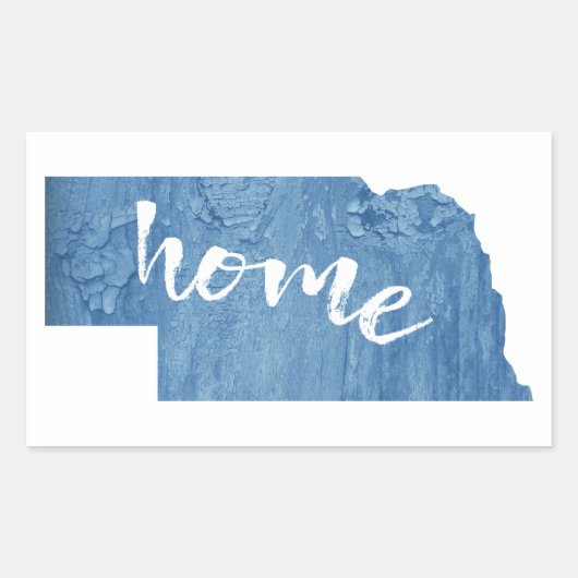Nebraska Thuis Houtstructuur Rechthoekige Sticker (Voorkant)