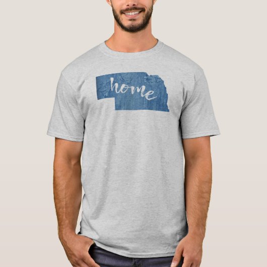 Nebraska Thuis Houtstructuur T-shirt (Voorkant)