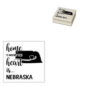 Nebraska thuis is waar het hart ligt rubberstempel (Gestempeld)
