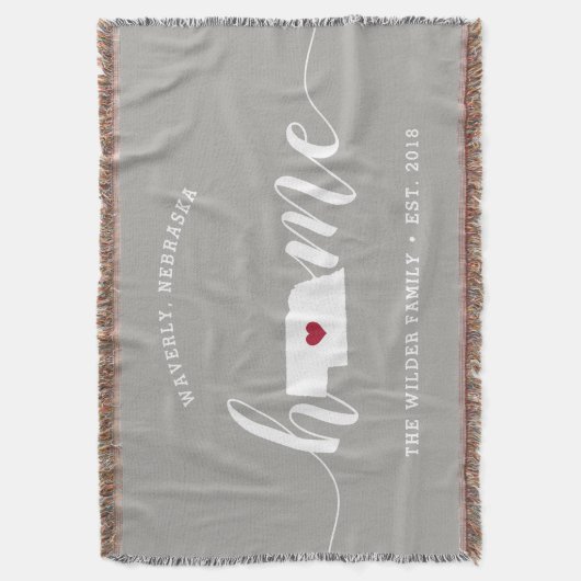Nebraska Thuisstaat Gepersonaliseerd Deken (Voorkant Verticaal)