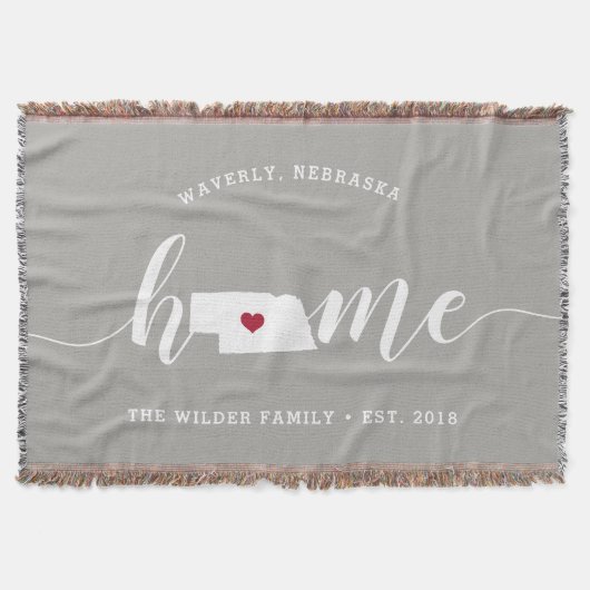 Nebraska Thuisstaat Gepersonaliseerd Deken (Voorkant)