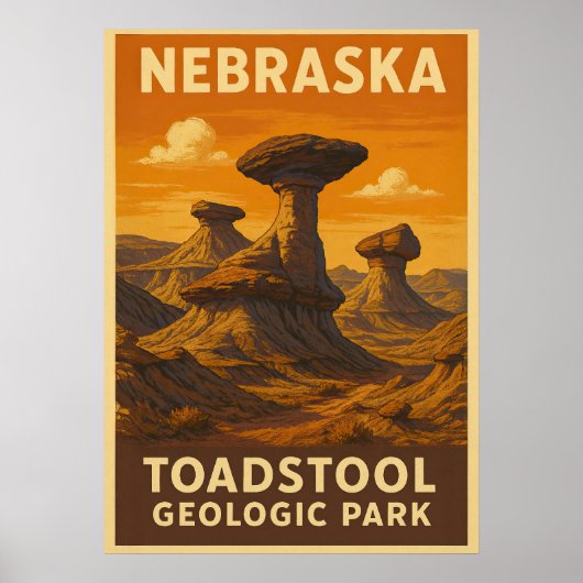 Nebraska Toadstool Geologic Park V01 Poster (Voorkant)