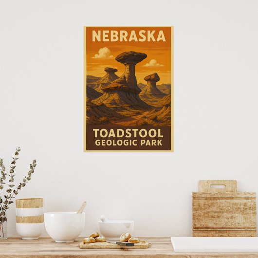Nebraska Toadstool Geologic Park V01 Poster (Keuken)