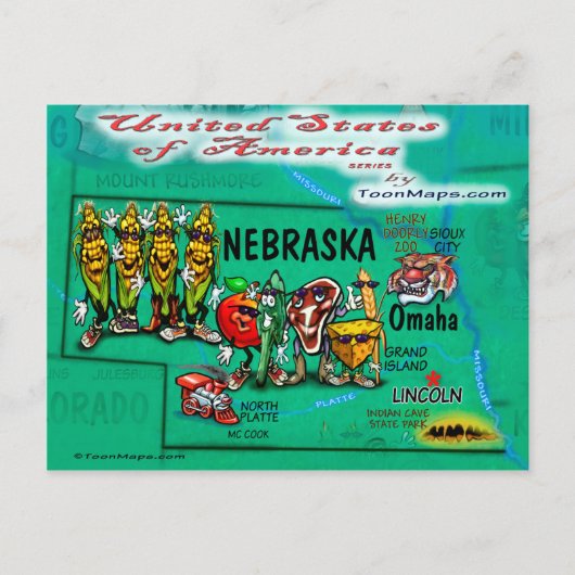 Nebraska USA Card Briefkaart (Voorkant)