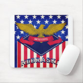 Nebraska USA Flag Muismat (Met muis)