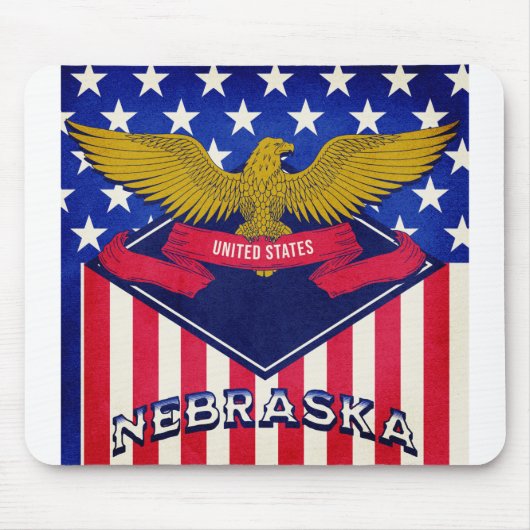 Nebraska USA Flag Muismat (Voorkant)