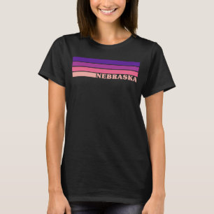 Nebraska USA Kleurrijke Patriot Stripes Cool Vinta T-shirt