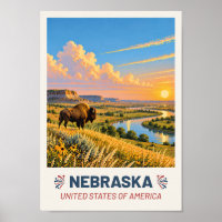 Nebraska USA – Oude Reisposter