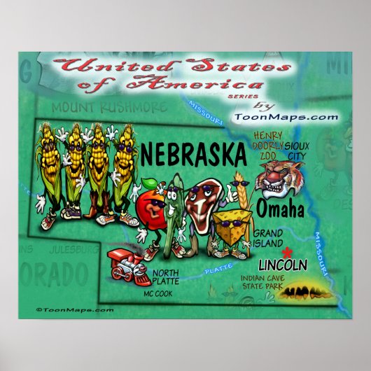 Nebraska USA Poster (Voorkant)