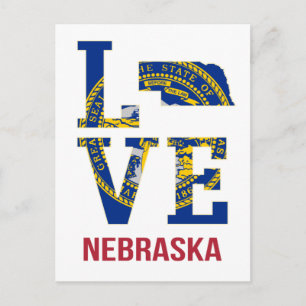 Nebraska USA State Love Briefkaart