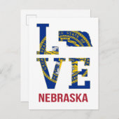 Nebraska USA State Love Briefkaart (Voorkant / Achterkant)