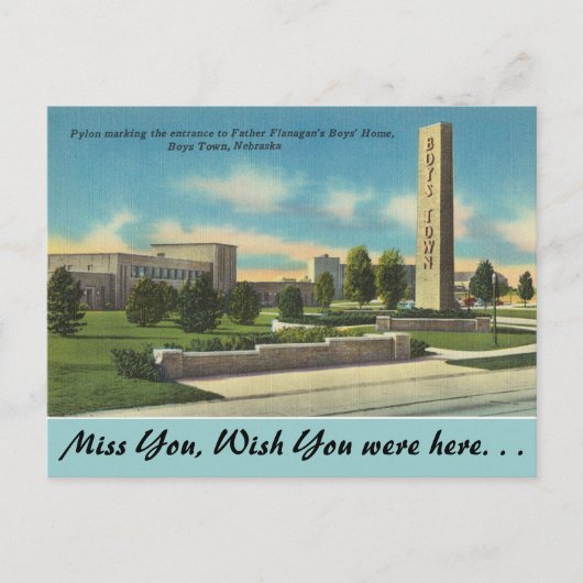 Nebraska, vader Flanagans Boys Town Briefkaart (Voorkant)