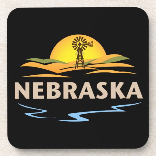 Nebraska Verenigde Staten Bier Onderzetter (Voorkant)