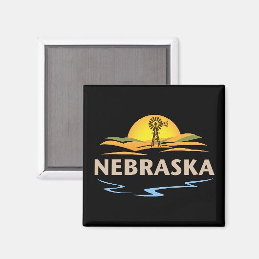 Nebraska Verenigde Staten Magneet (Voorkant / Achterkant)