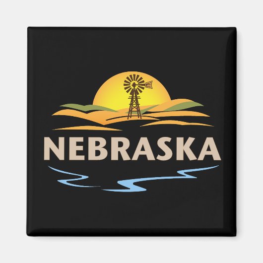 Nebraska Verenigde Staten Magneet (Voorkant)