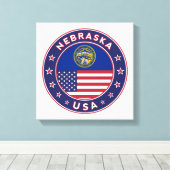 Nebraska, Verenigde Staten, poster Nebraska, canva Canvas Afdruk (Insitu (Houten vloer))