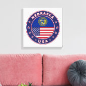 Nebraska, Verenigde Staten, poster Nebraska, canva Canvas Afdruk (Insitu (Woonkamer))