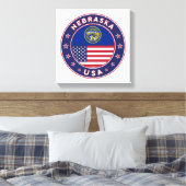 Nebraska, Verenigde Staten, poster Nebraska, canva Canvas Afdruk (Insitu (Slaapkamer))