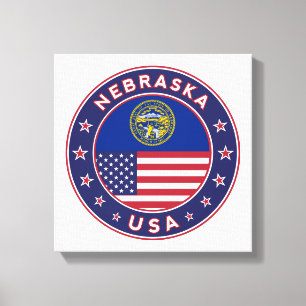 Nebraska, Verenigde Staten, poster Nebraska, canva Canvas Afdruk