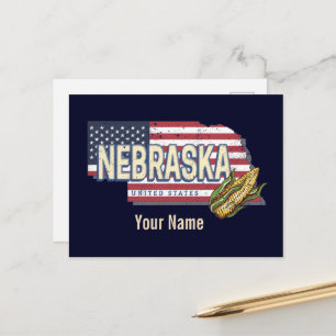 Nebraska Verenigde Staten Retro State Kaart  Veren