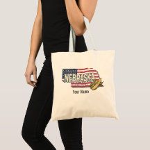 Nebraska Verenigde Staten Retro State Kaart  Veren