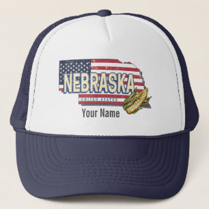 Nebraska Verenigde Staten Retro State Kaart  Veren Trucker Pet