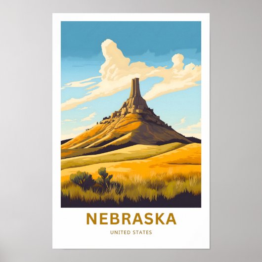 Nebraska Verenigde Staten Travel Print (Voorkant)