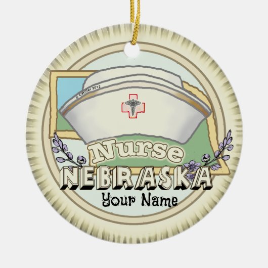 Nebraska Verpleegster Keramisch Ornament (Voorkant)