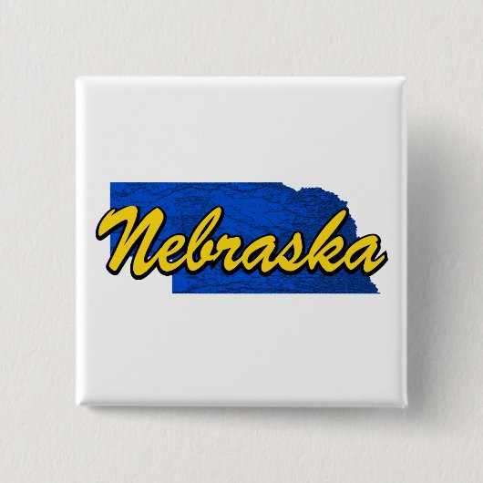 Nebraska Vierkante Button 5,1 Cm (Voorkant)