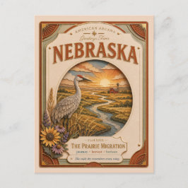 Nebraska Vintage Paper Cut Amerikaanse Arcana Briefkaart