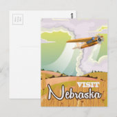 Nebraska vintage reisposter briefkaart (Voorkant / Achterkant)