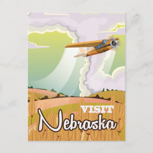 Nebraska vintage reisposter briefkaart (Voorkant)