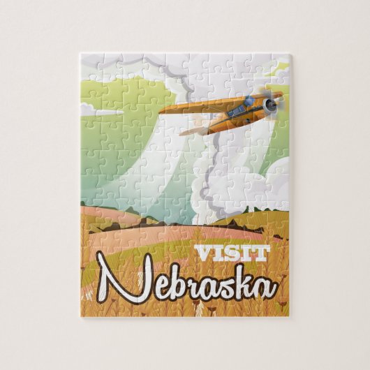 Nebraska vintage reisposter legpuzzel (Verticaal)