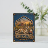 Nebraska Vintage Reizen Briefkaart (Staand voorkant)