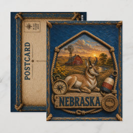 Nebraska Vintage Reizen Briefkaart